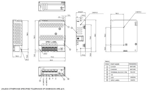 ZASILACZ IMPULSOWY PMT-12V50W2BA Delta Electronics ZASILACZ IMPULSOWY PMT-12V50W2BA Delta Electronics