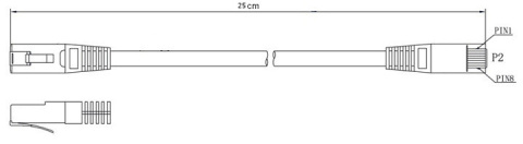 Patchcord Getfort cat.5e UTP 0,25m szary Patchcord Getfort cat.5e UTP 0,25m szary