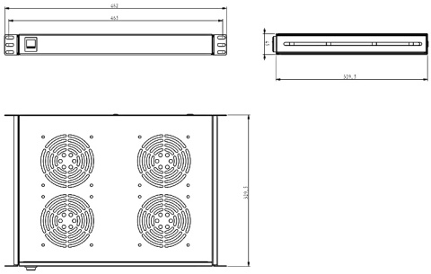 Panel wentylacyjny RACK FANS4-W - 4 wentylatory Panel wentylacyjny RACK FANS4-W - 4 wentylatory
