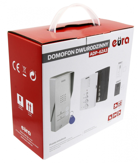 DOMOFON ''EURA'' ADP-62A3 - grafitowy, dwurodzinny DOMOFON ''EURA'' ADP-62A3 - grafitowy, dwurodzinny