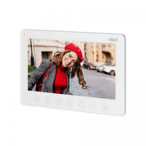 Wideo monitor bezsłuchawkowy, kolorowy, LCD 7" do zastosowania w systemach VIBELL, biały Wideo monitor bezsłuchawkowy, kolorowy, LCD 7" do zastosowania w systemach VIBELL, biały