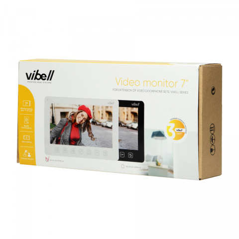 Wideo monitor bezsłuchawkowy, kolorowy, LCD 7" do zastosowania w systemach VIBELL, biały Wideo monitor bezsłuchawkowy, kolorowy, LCD 7" do zastosowania w systemach VIBELL, biały