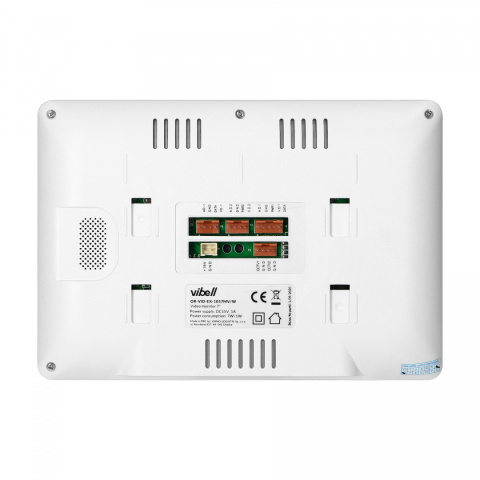 Wideo monitor bezsłuchawkowy, kolorowy, LCD 7" do zastosowania w systemach VIBELL, biały Wideo monitor bezsłuchawkowy, kolorowy, LCD 7" do zastosowania w systemach VIBELL, biały