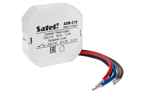 ASW-210 - bezprzewodowy dwukanałowy sterownik 230V AC dopuszkowy (Smart 2-CH Relay) ASW-210 - bezprzewodowy dwukanałowy sterownik 230V AC dopuszkowy (Smart 2-CH Relay)