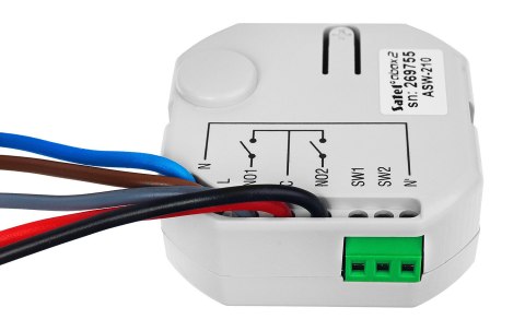 ASW-210 - bezprzewodowy dwukanałowy sterownik 230V AC dopuszkowy (Smart 2-CH Relay) ASW-210 - bezprzewodowy dwukanałowy sterownik 230V AC dopuszkowy (Smart 2-CH Relay)