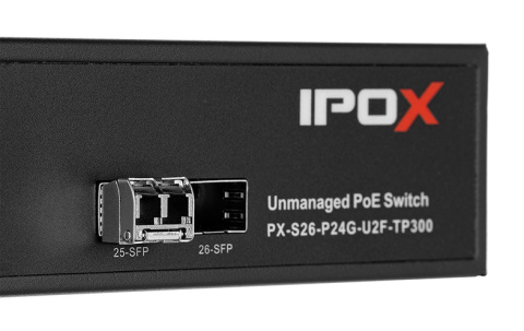 PX-S26-P24G-U2F-TP300 - switch gigabitowy PoE 24-port + 2 SFP PX-S26-P24G-U2F-TP300 - switch gigabitowy PoE 24-port + 2 SFP
