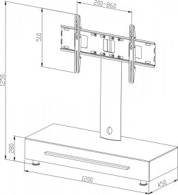 Uchwyt-stojak do LCD/Plasmy czarny obrotowy uniwersalny do 50kg/50