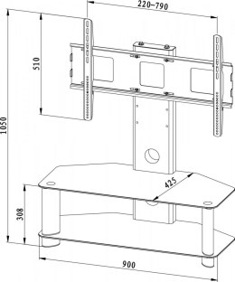 Uchwyt-stojak do LCD/Plasmy srebrny uniwersalny do 50kg/50