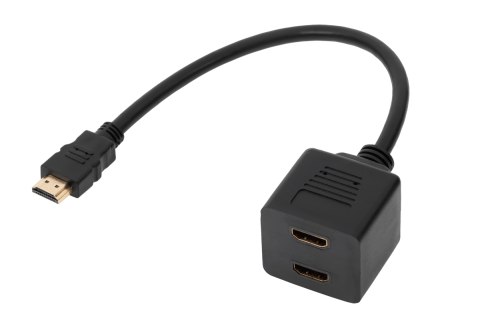 Adaptor HDMI wtyk-2 x gniazdo na kablu 30cm