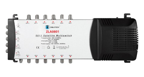 Multiswitch Cabletech 5x12 z regulacją wzmocnienia model ZLA0801