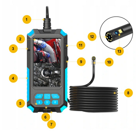 Kamera inspekcyjna Duo Endoskop 5M 9LED 2xFULL HD P50 Kamera inspekcyjna Duo Endoskop 5M 9LED 2xFULL HD P50