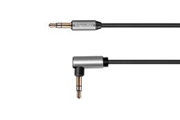 Kabel jack 3.5 kątowy - jack 3.5 prosty sprężynka 1m Kruger&Matz Basic