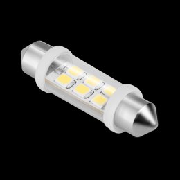 Zarówka samochodowa LED 12V 10*40, 6xSMD Sv8.5, biała