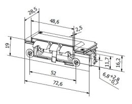 Elektrozaczep HARTTE XS12U-C seria XS (R5) 12V standard z wyślizgiem