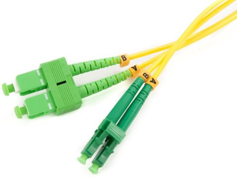 PATCHCORD ŚWIATŁOWODOWY SM 1M DUPLEX 9/125, SC/APC-LC/APC 3MM