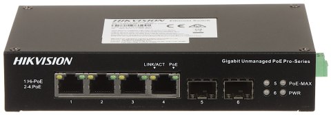 SWITCH POE DS-3T0506HP-E/HS 4-PORTOWY SFP Hikvision SWITCH POE DS-3T0506HP-E/HS 4-PORTOWY SFP Hikvision