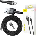 KABEL USB-A / Lightning iPhone Baseus Cafule CALKLF-CG1 200cm Apple 1.5A CZARNO-SZARY W OPLOCIE