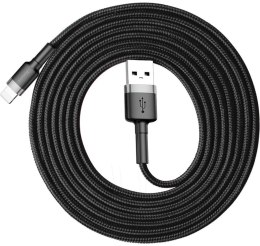 KABEL USB-A / Lightning iPhone Baseus Cafule CALKLF-CG1 200cm Apple 1.5A CZARNO-SZARY W OPLOCIE